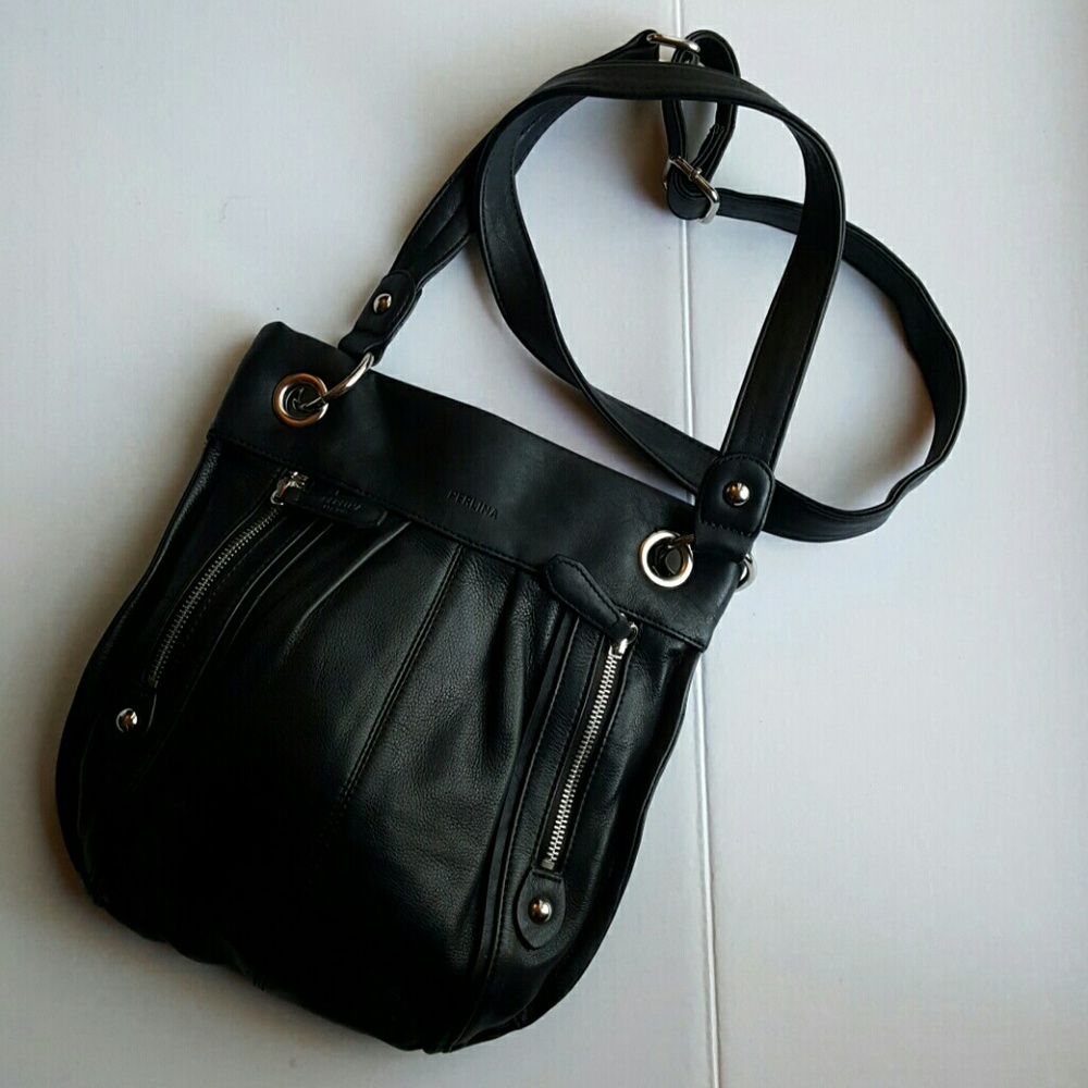 👜PERILINA Leather Crossbody Bag